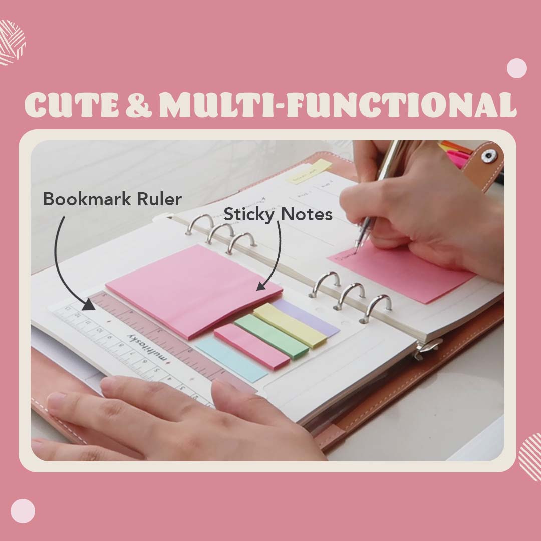 Sticky Note Ruler Insert for A5/A6 Looseleaf Notebook-image-1