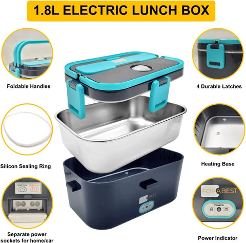2-in-1 Electric Lunch Box - Gray - Ocklawaha Anglers