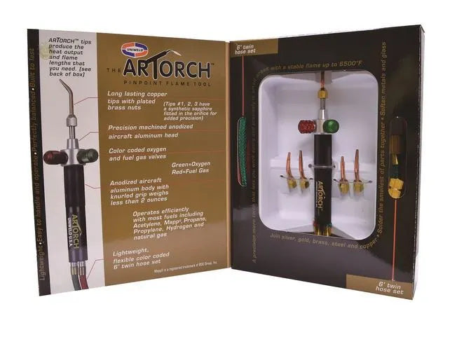 UNIWELD ARTORCH/LITTLE TORCH COMPLETE OUTFIT WITH OXYGEN/PROPANE REGULATORS