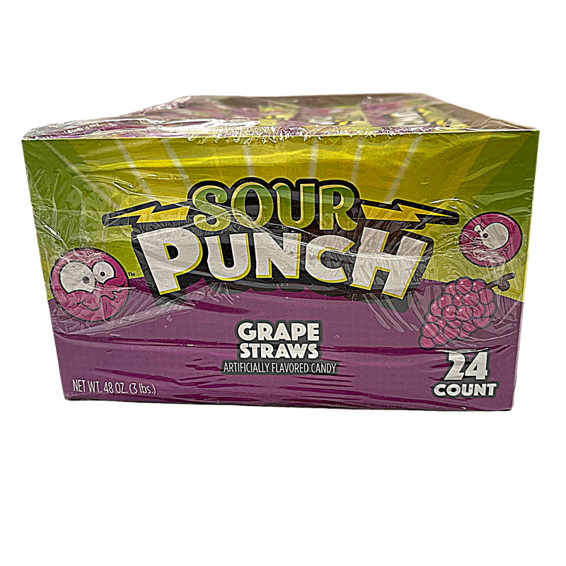 Sour Punch Grape Straws box