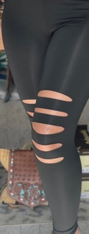 Black Distressed Leggings