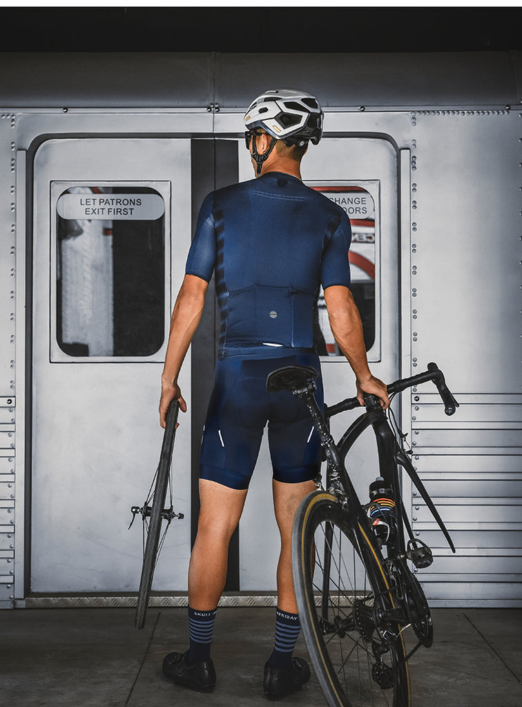 dark blue cycling jersey