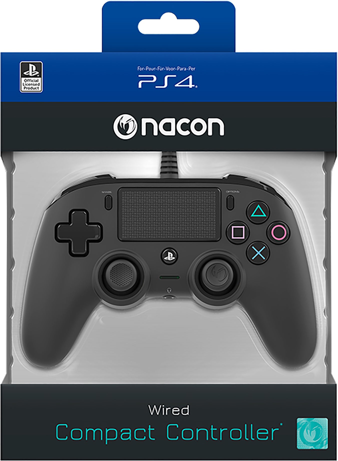 Image of PlayStation Licensed Nacon PS4 Compact Wired Controller Black
