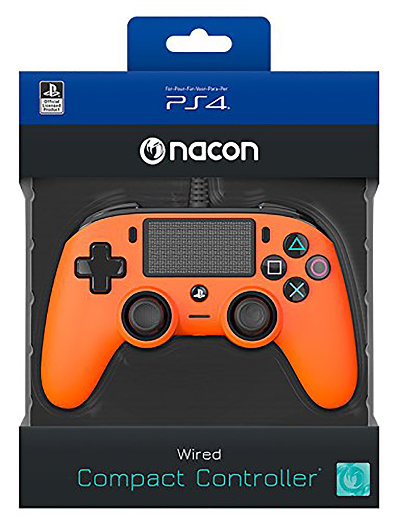 Image of PlayStation Licensed Nacon PS4 Compact Wired Controller Orange