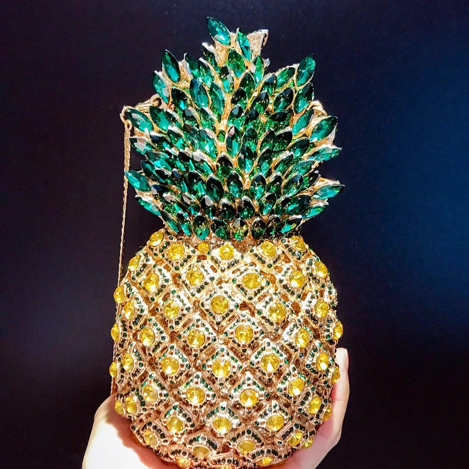 LuxXe Diamond Pineapple Clutch Bag