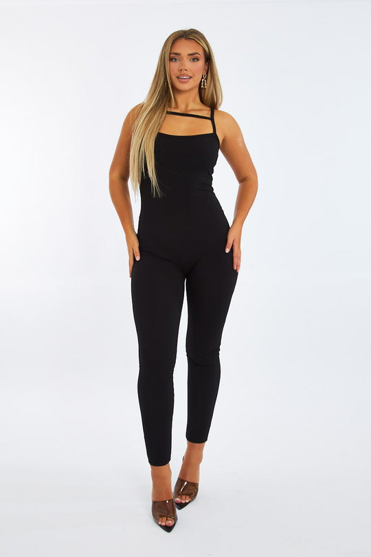 Women's Black Sleeveless Ribbed Bandeau Bodysuit - Size 10