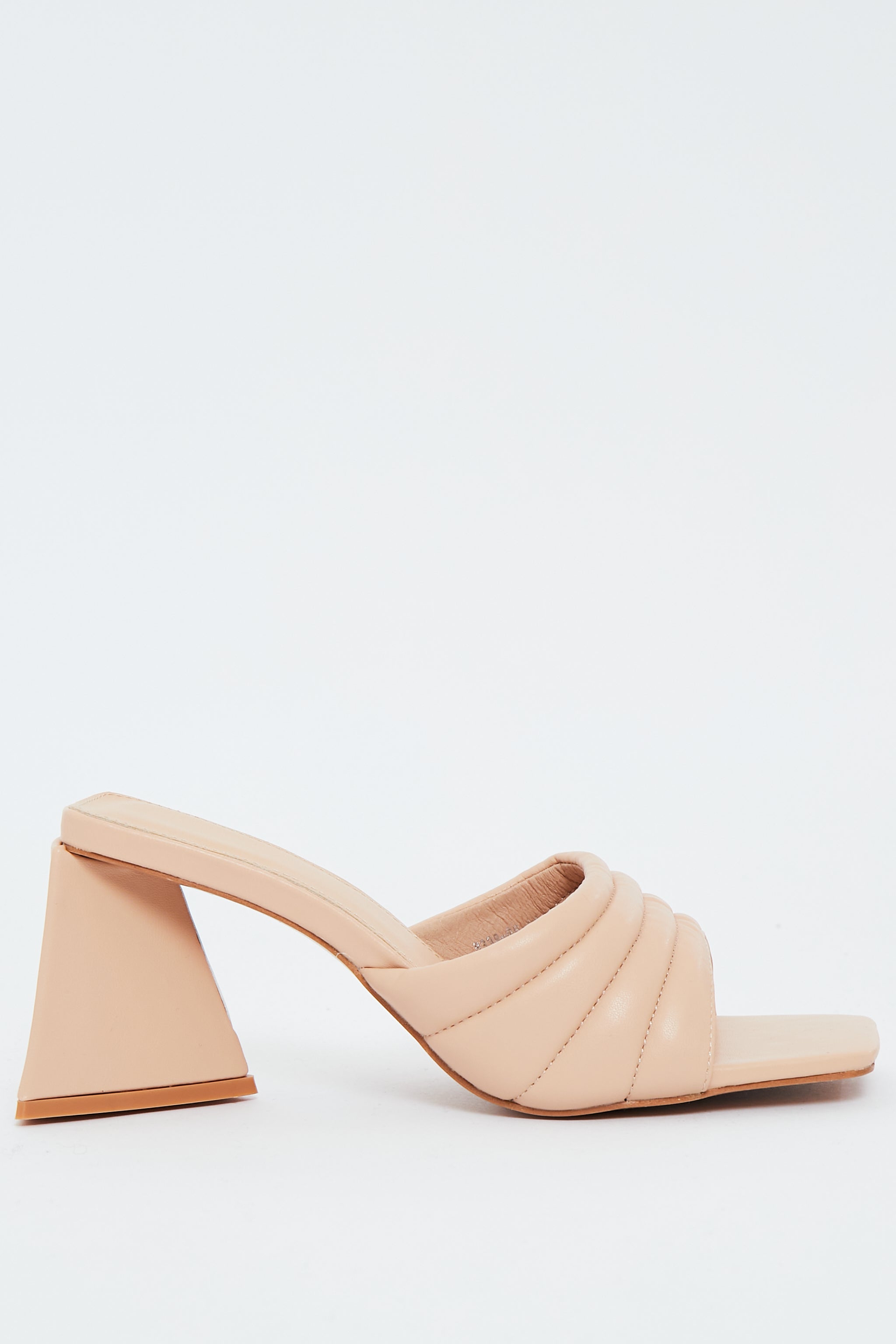 Nude Padded Look Mules - Uma - Size UK 4 / US 6 / EU 37