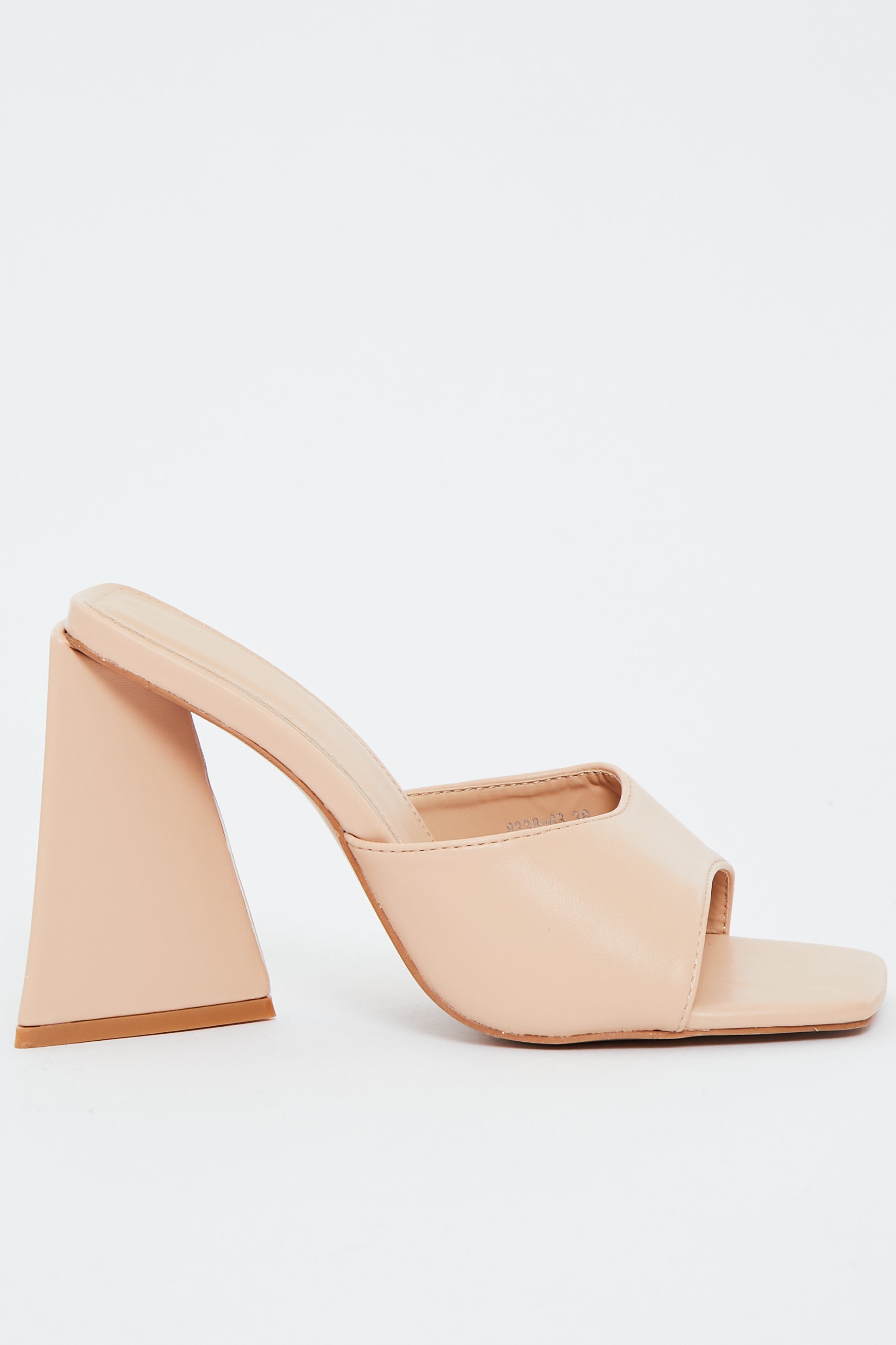 Nude Square Toe Chunky Block Mules - Maicy - Size UK 6 / US 8 / EU 39