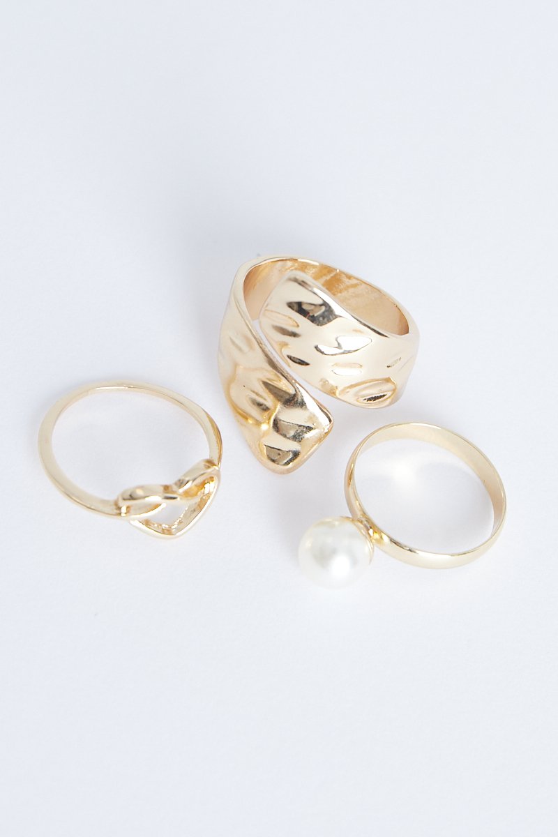 3 Pack Gold Rings - Stormy