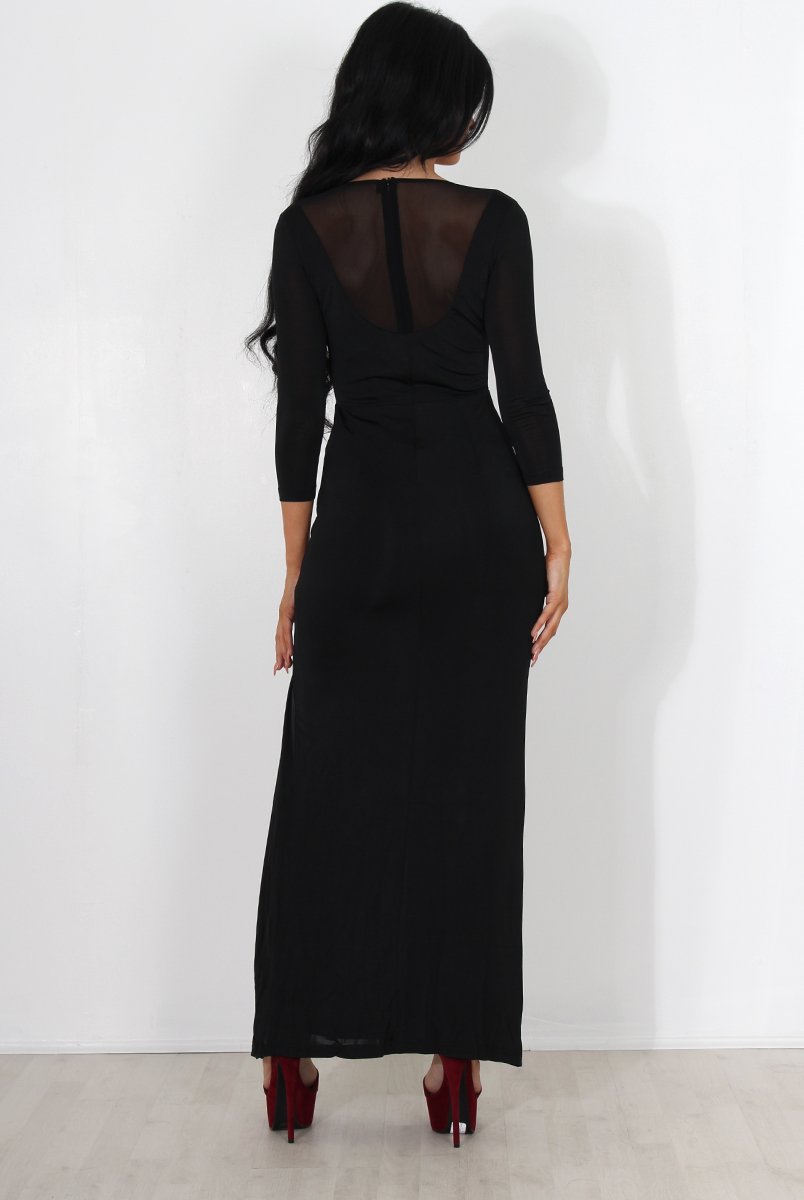 Alizah Black Tie Front Maxi Dress