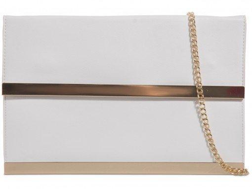 Anika Gold Trim Faux Leather Clutch Bag