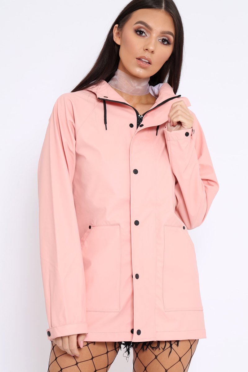 Baby Pink Hooded Rain Jacket - Fox