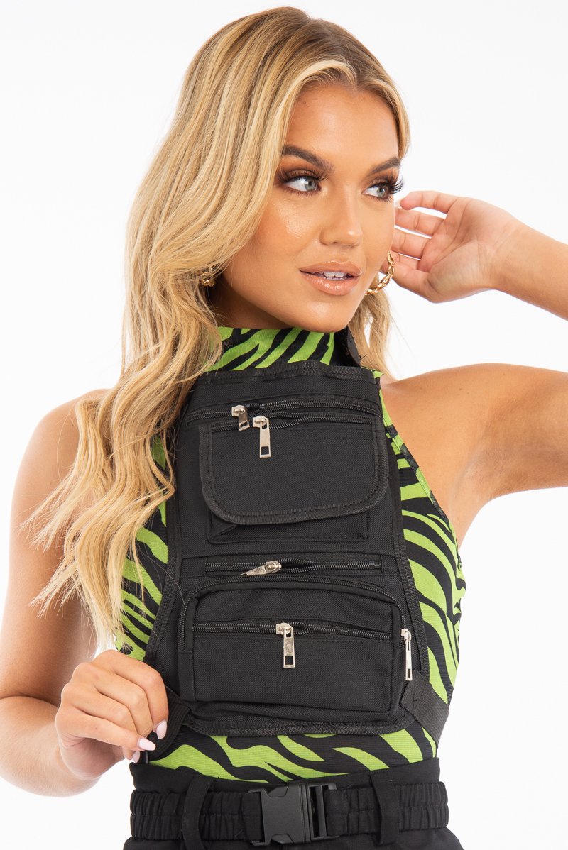 Black Buckle Front Bum Bag - Bex