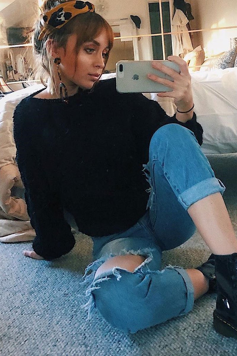 Black Chunky Knit Sleeve Detail Cropped Jumper - Danyela