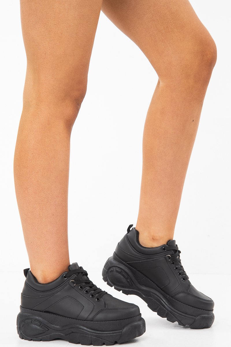 Black Extreme Chunky Sole Trainers - Layla