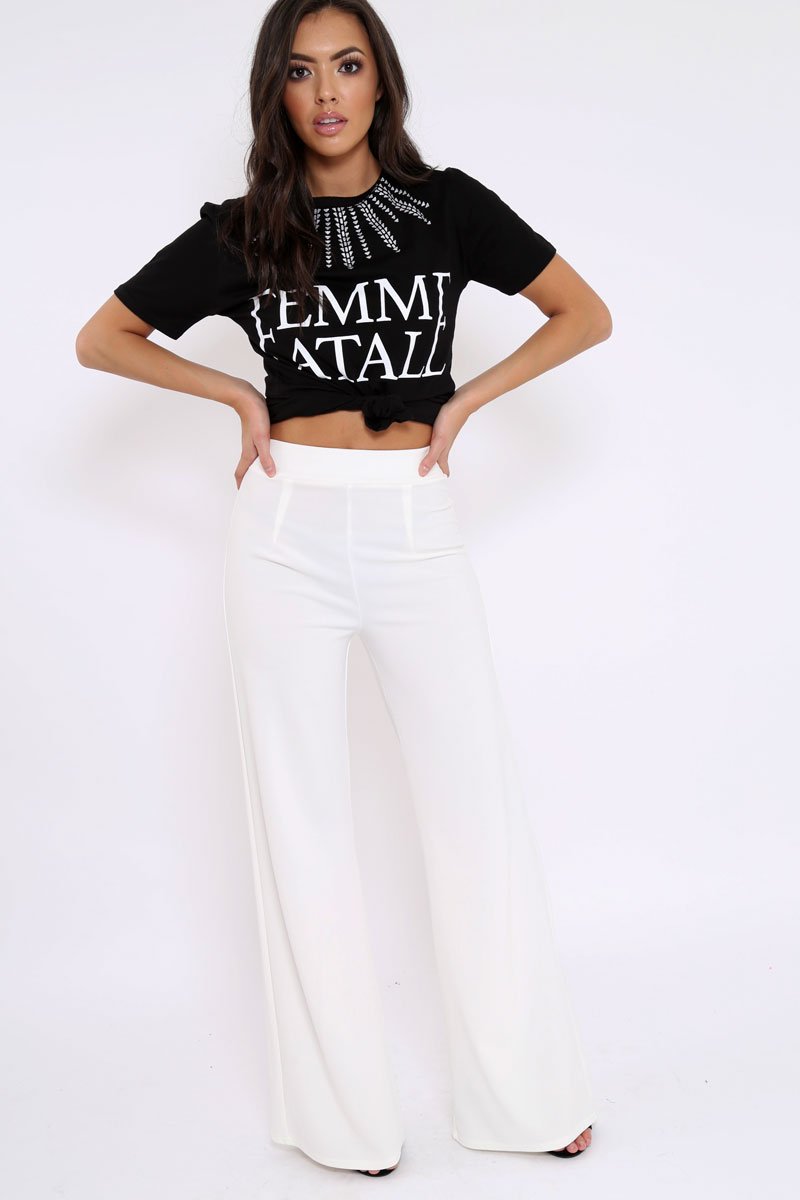 Black Femme Fatale Slogan T-shirt - Sienna