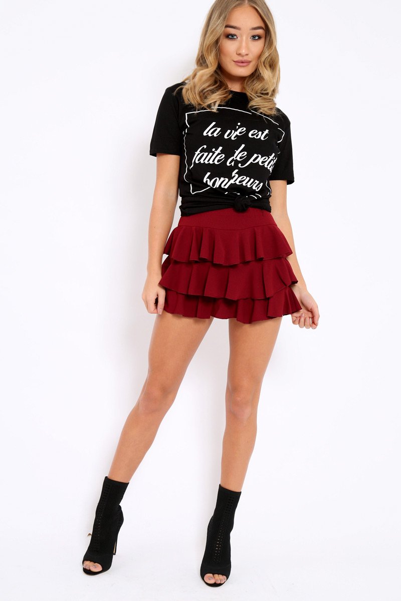 Black distorted Slogan T-shirt - Gabby