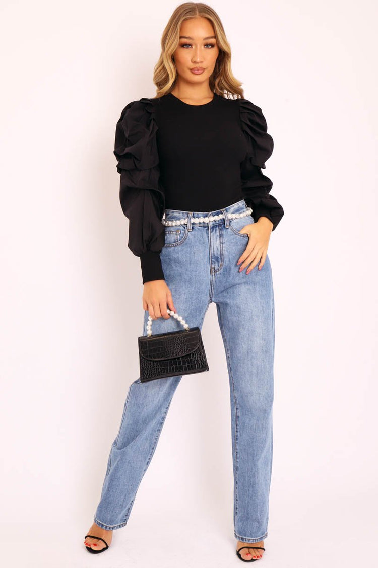 Blue Oversized Mom Jeans - Hannie