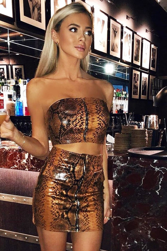 Gold Mesh One Sleeve Crop Top Skirt Co-ord - Tyriana – Rebellious