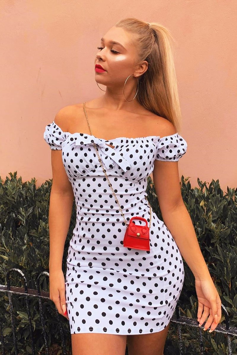 white bardot milkmaid dress