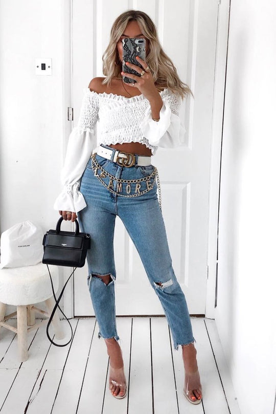 New Look - Jeans and a nice top that's appropriate for both desk and dinner  🕊️