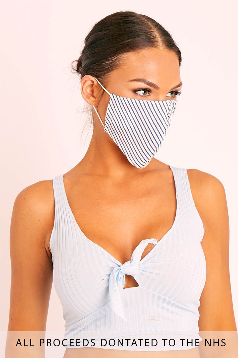 White Striped Face Mask - Gerry - One Size