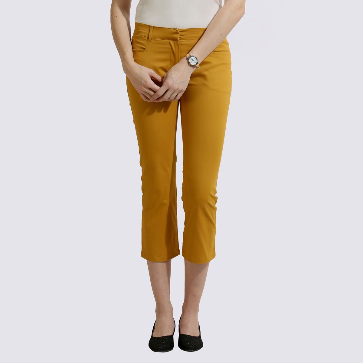 The Rio Pants Cotton Stretch Mustard-M