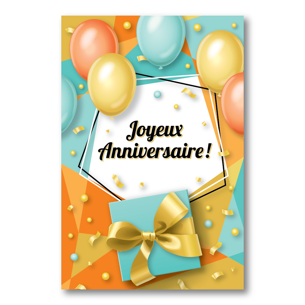 Joyeux Anniversaire 4x6 French Greeting Card Envelope Included Pentagon Accessories