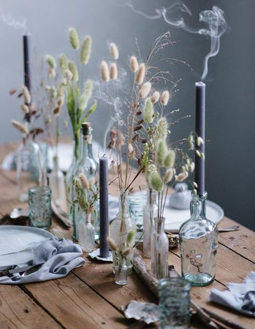 décoration table de noel fleurs séchées