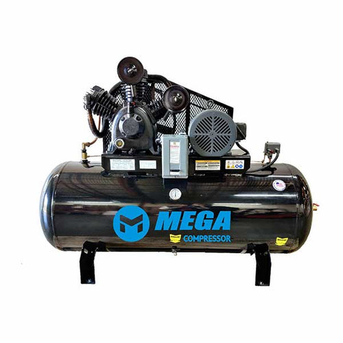 MEGA Compressor MP-10120H3-U Horizontal Electric air Compressor 3 PHASE / 10 HP / 120 GAL