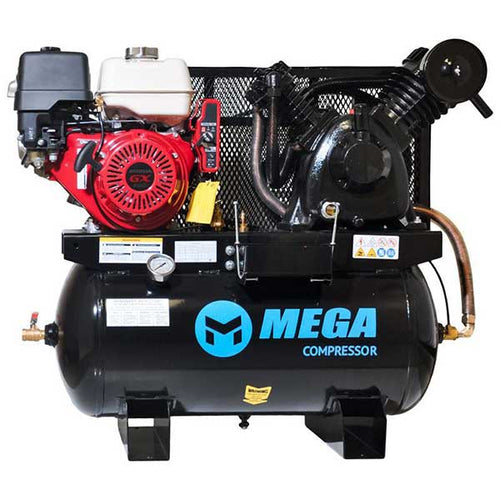 Mega Compressor MP-13030 GTU Gas Powered 2Cyl 13HP 30Gal Tank Truck Mount Air Compressor