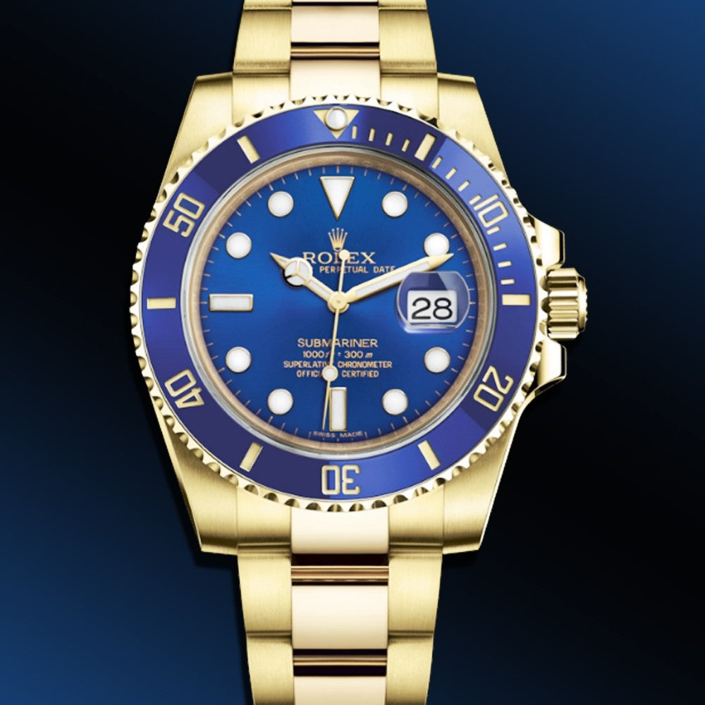 blue face submariner gold