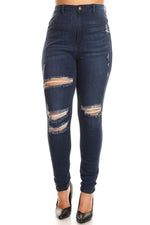 Plus Size - Anicoletta's Dark Blue - High Rise Skinny Jeans