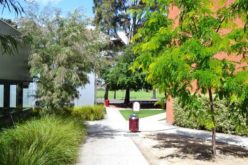 A photo of the stunning gardens at Haileybury College which showcase the quality wholesale plants that Dinsan Nursery produces.
