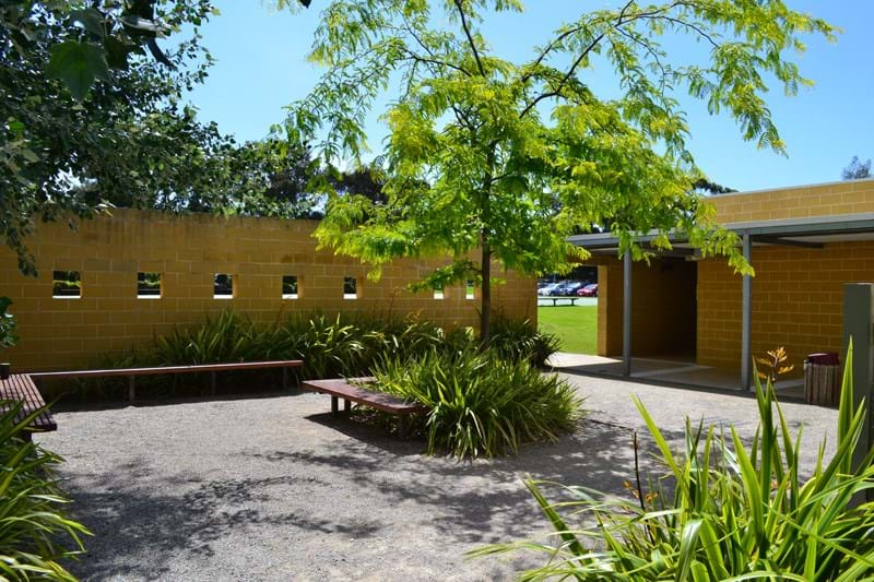 A photo of the stunning gardens at Haileybury College which showcase the quality wholesale plants that Dinsan Nursery produces.