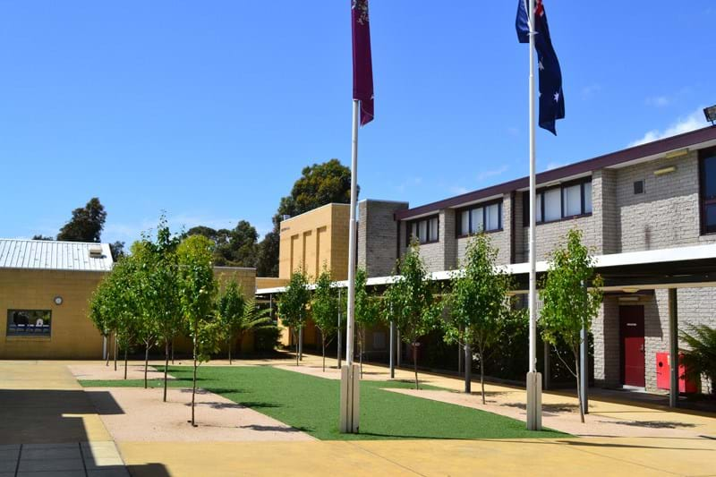 A photo of the stunning gardens at Haileybury College which showcase the quality wholesale plants that Dinsan Nursery produces.