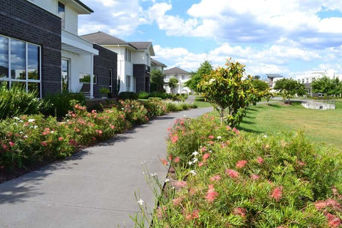 The gardens in the Kingston Heath estate showcasing Dinsan Nursery's quality wholesale plants.