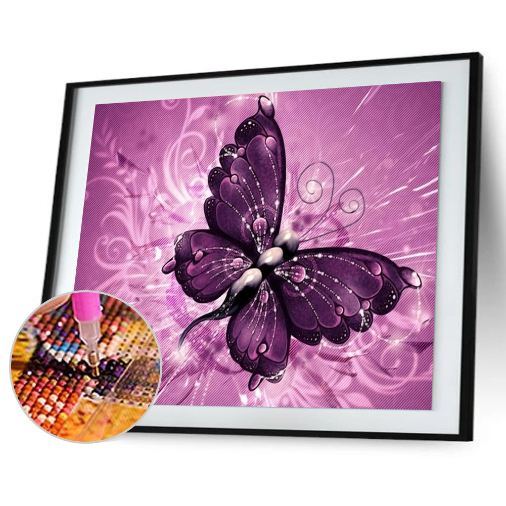 

40*30CM Round Drill Diamond Painting-Butterfly, Default title, 501 Original