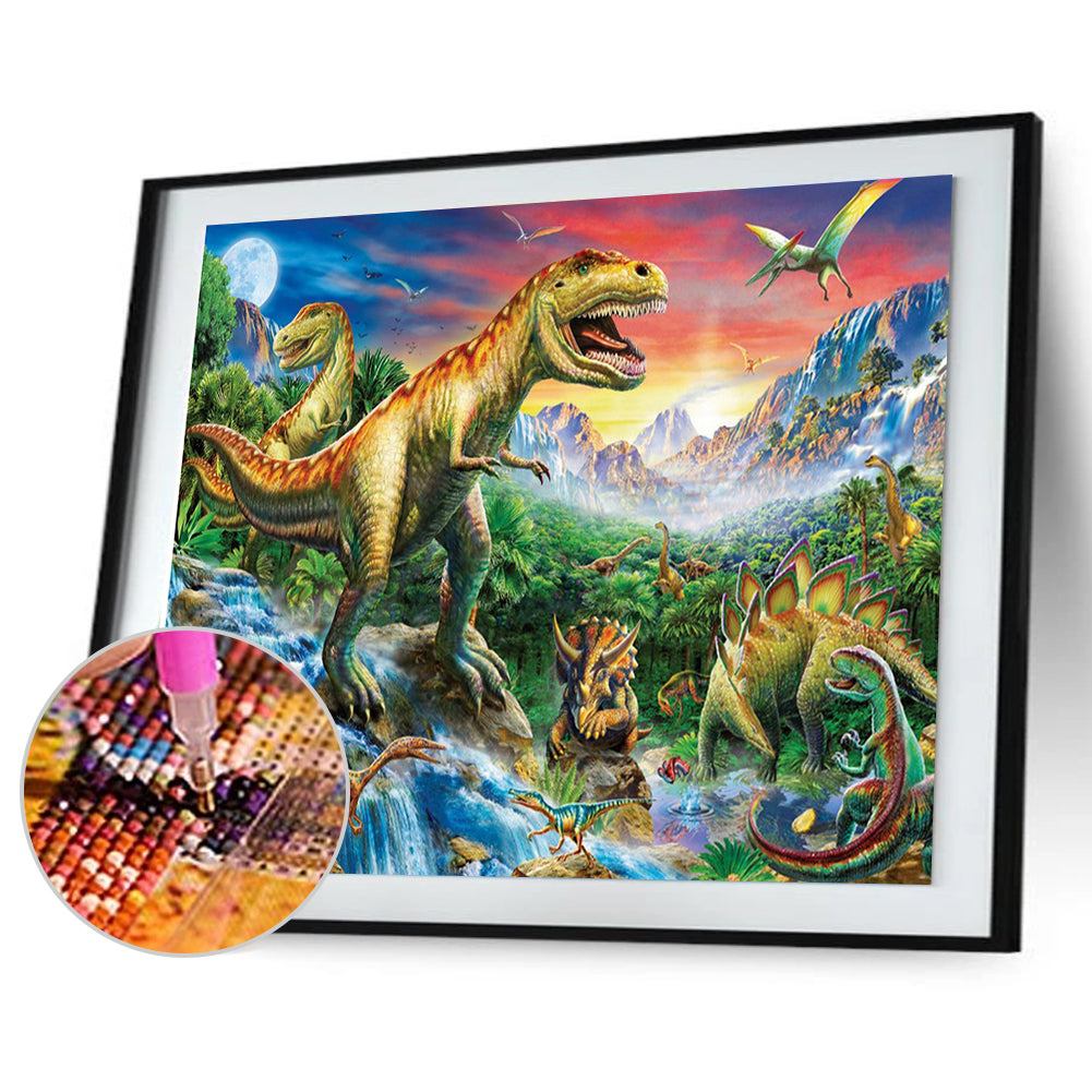 

40*30CM - Round Drill Diamond Painting - Dinosaur, Default title, 501 Original