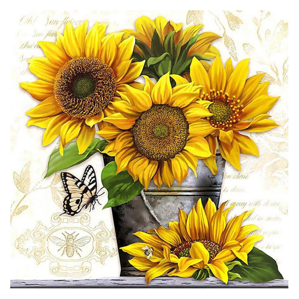 

30*30CM Square Drill Diamond Painting-Sunflower, Default title, 501 Original