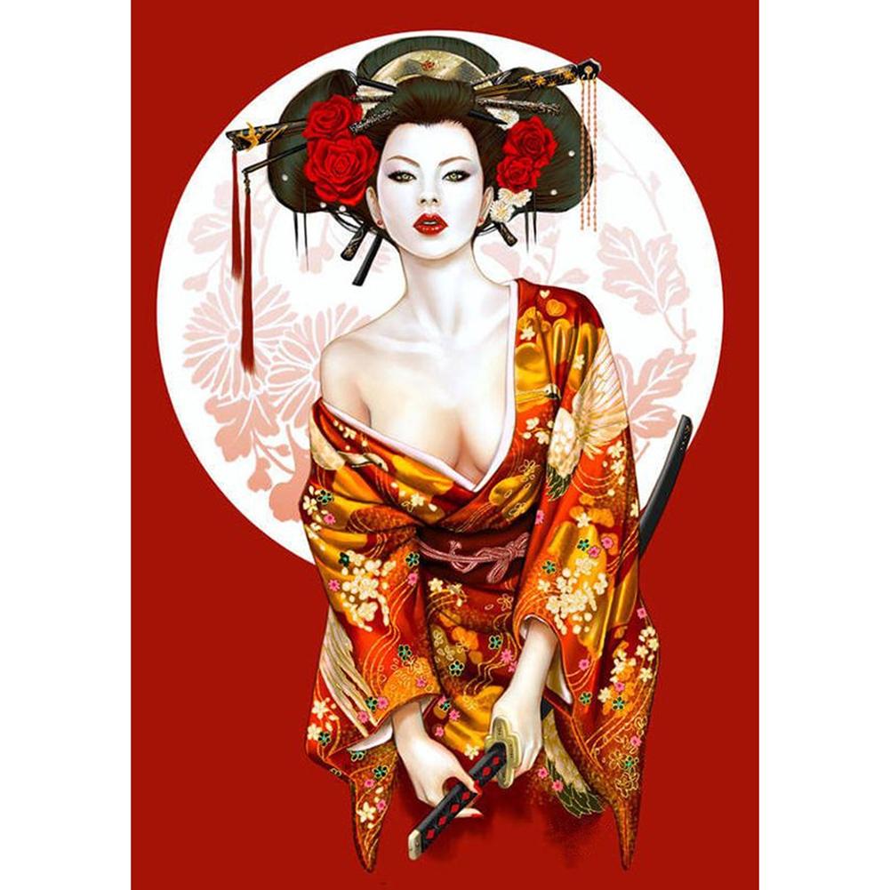 

30*40CM Round Drill Diamond Painting-Geisha, Geisha-hg424, 501 Original