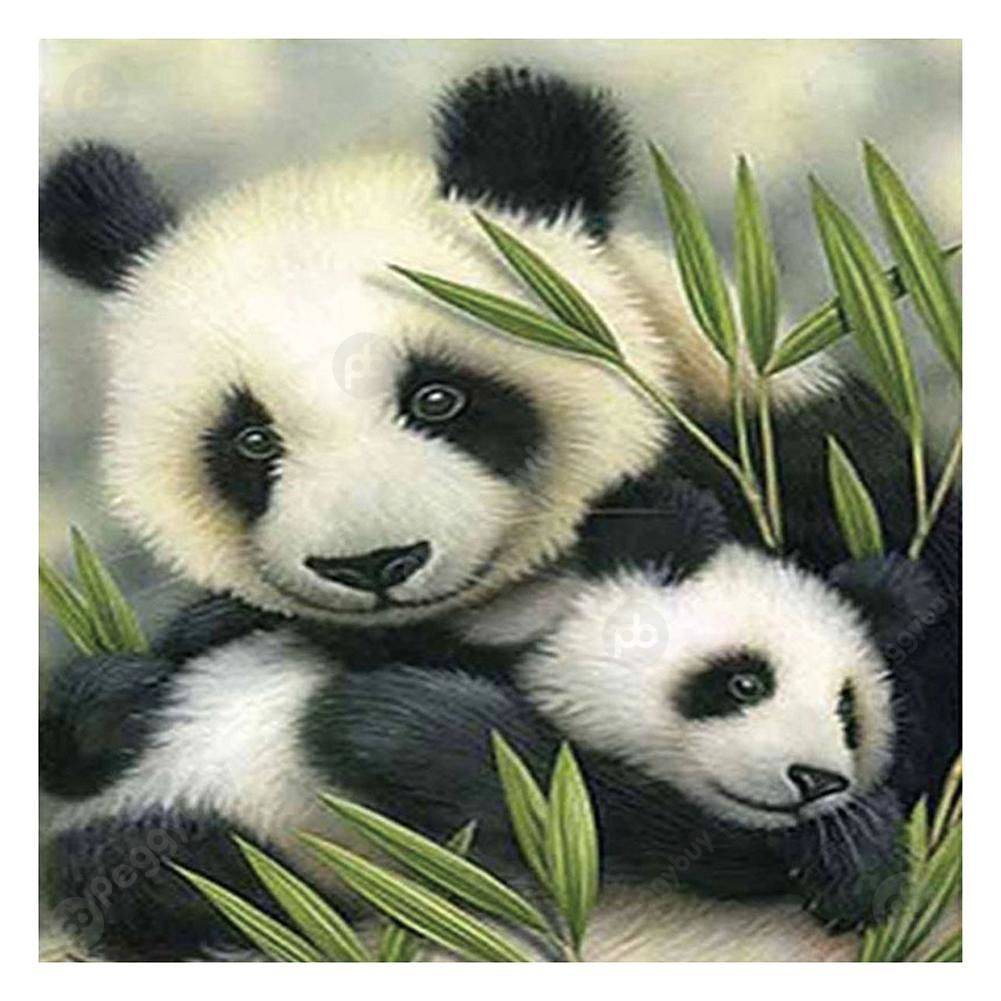 

30*30CM Round Drill Diamond Painting-Cute Panda, Default title, 501 Original