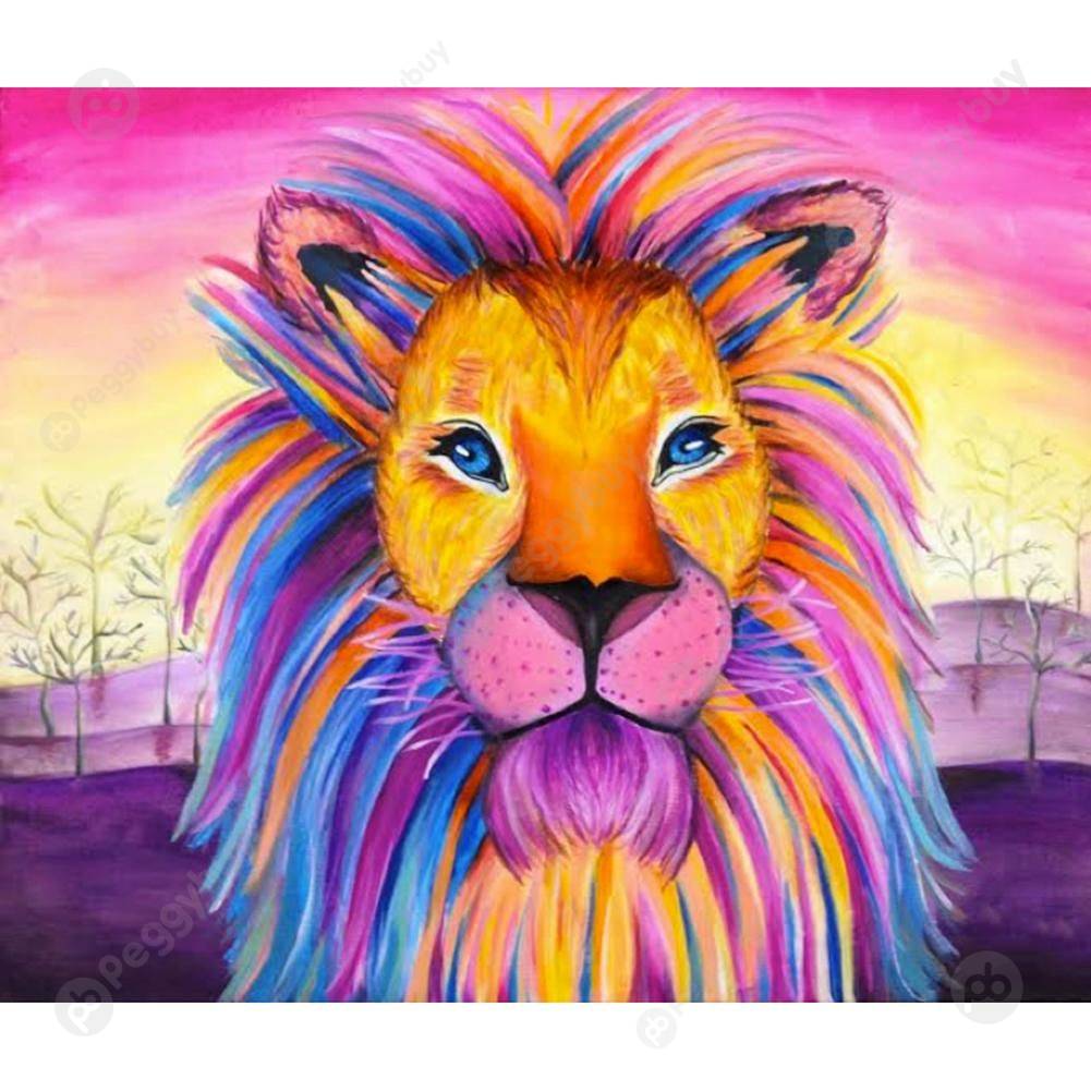 

5D DIY Full Drill Diamond Painting Cross Stitch Embroidery Mosaic (Lion, 501 Original