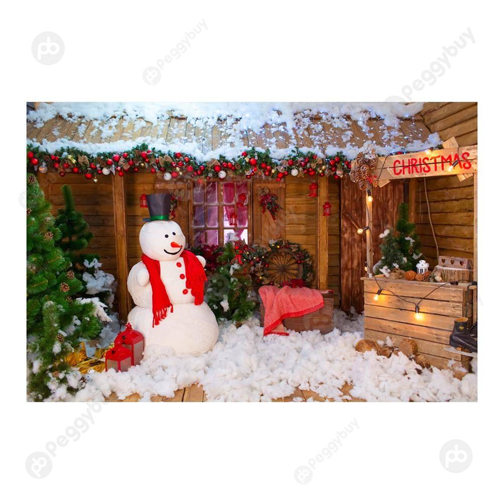 

Christmas Background Cloth Snowman Home Decor Photo Studio Fabric (Y-2026, 501 Original
