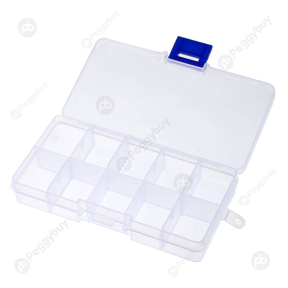 

10 Grid Splited PP Plastic Storage Box Jewelry Small Hardware(Blue Buckle, 501 Original
