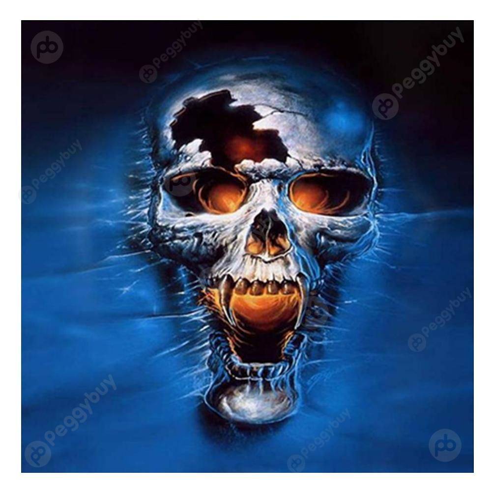

30*30CM Round Drill Diamond Painting-Skull Halloween, Default title, 501 Original