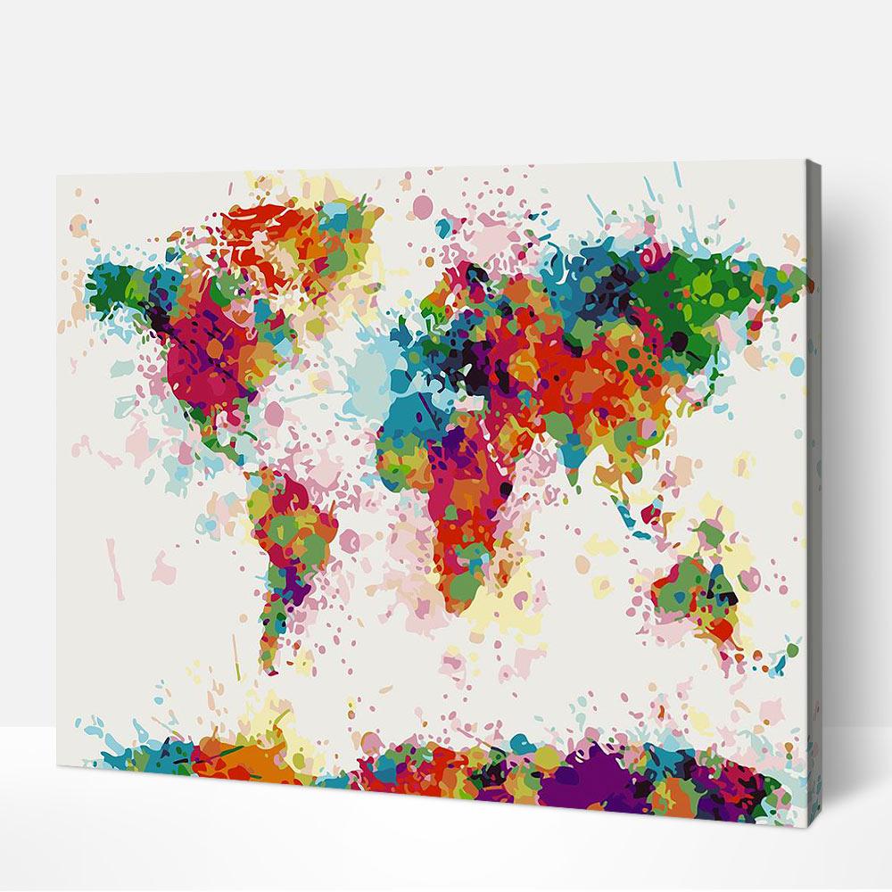 Colorful World Map Paint By Numbers Shop