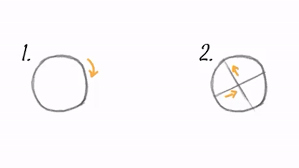 Draw a circle, ellipse, or rounded square to indicate the bird's head.