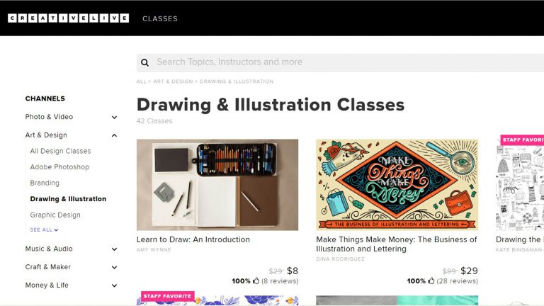 Creative Live - cheap illustration and marketing for creatives courses and lessons