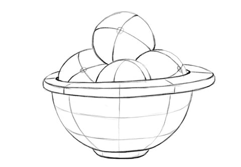 fruit bowl cross contour drawing